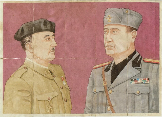 Francomussolini Rafles SPAGNA GUERRA CIVILE: BENITO MUSSOLINI E FRANCISCO FRANCO Tagliandi ...