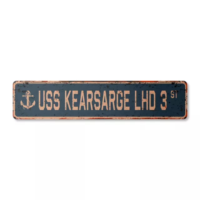 USS KEARSARGE LHD 3 Vintage Street Sign us navy ship veteran sailor rustic gift