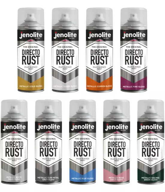 JENOLITE Directorust Metallic Gloss Spray Paint | Primer, Undercoat and Topcoat