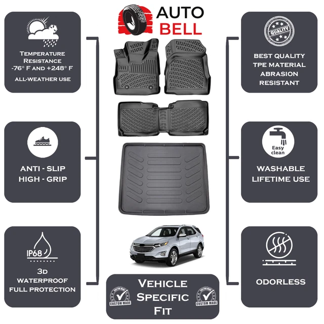 FOR CHEVROLET EQUINOX 20182024 Floor Mats Cargo Liner Trunk Mat Set
