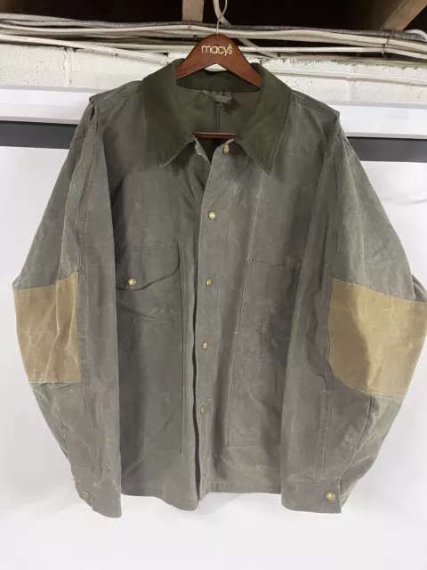 CC Filson Style 423N Waxed Cotton Jacket Olive Green Rain Coat Made USA Medium