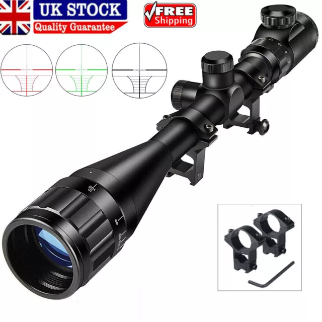 Hunting Rifle Scope Red Green Dual illuminated 6-24x50 AOEG Optical Scope+Mount