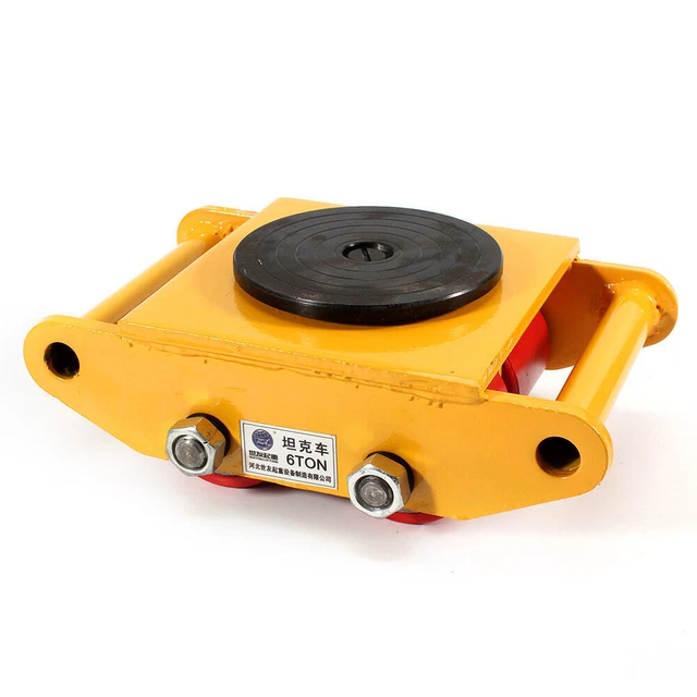 360° Heavy Duty Machine Dolly Skate Machinery Roller Mover Cargo Trolley 6T New