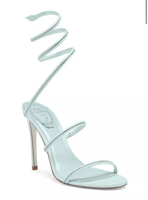 Blue Sandal with Heel Cleo Rene Caovilla