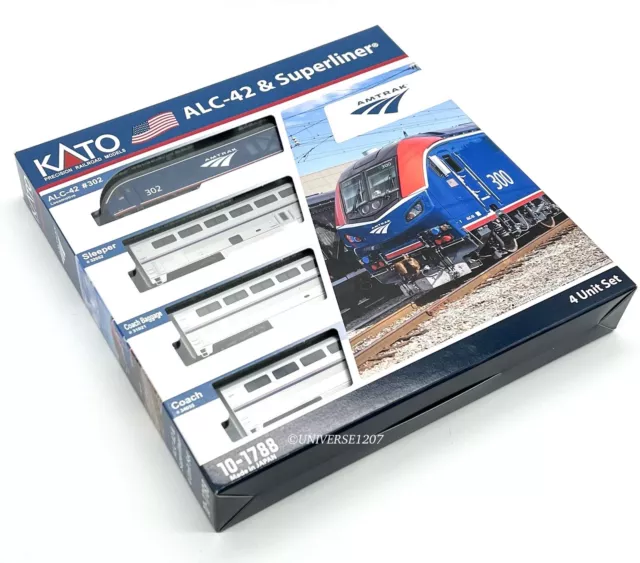 N Scale Kato 10-1788 ALC-42 Charger & Superliner Amtrak Phase VI 4-Unit Set NIB