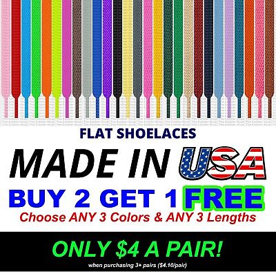 FLAT Sneaker Shoelaces – For Nike Jordans Converse & more! – BUY 2 Get 1 FREE