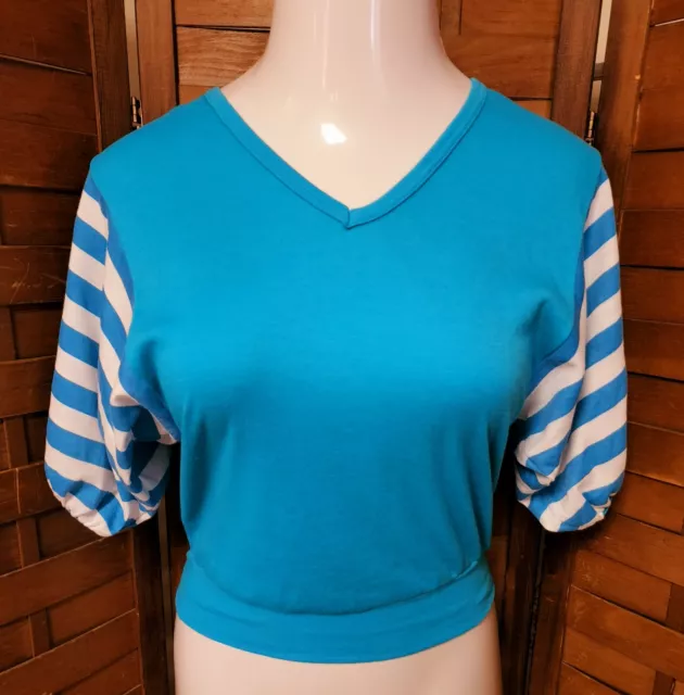 ANDREW ST JOHN Vintage 80s Streetwear Medium Dolman Sleeve Sweatshirt Blue Top