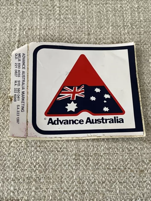 Vintage Advance Australia Sticker New Old Stock