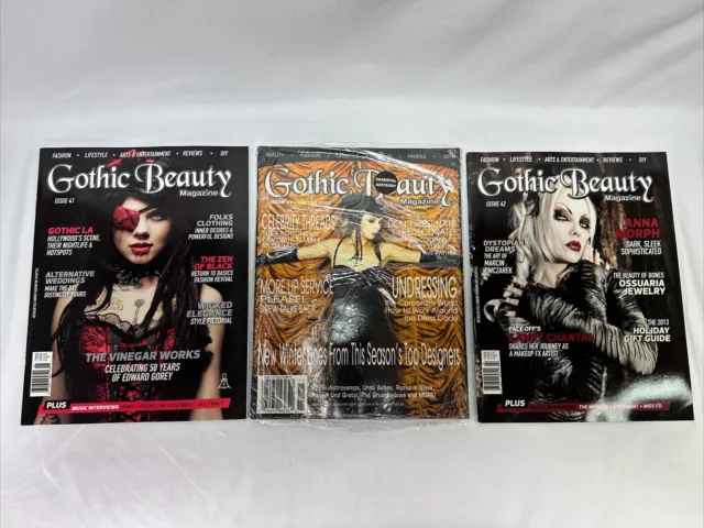 Gothic Beauty Magazine Lot Of 3 Issues 11 41 42 Fashion Beauty Rare HTF Goth