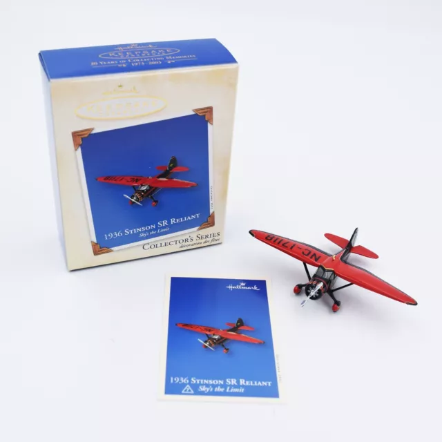 Hallmark 2003 Keepsake Ornament "1936 Stinson SR Reliant" Sky's the Limit Ed