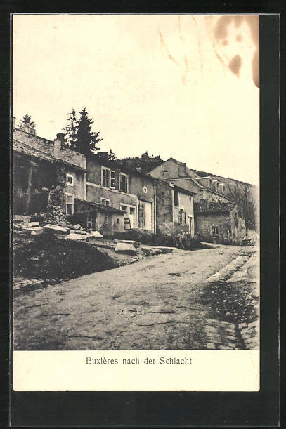 CPA Buxiéres, maisons en ruines nach der Schlacht
