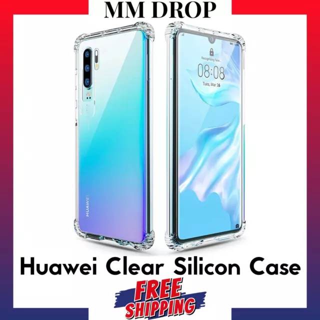 For Huawei P20 P30 P40 Pro Lite Mate P Smart Clear Silicon Gel Bumper Case UK