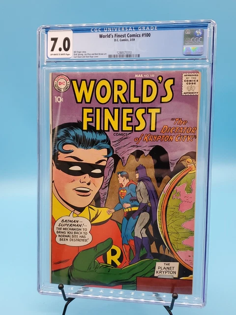 Cgc 7.0 Worlds Finest Comics #100 Dc Comics 3/59