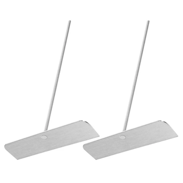 Herramienta giratoria de panqueques rastrillo de acero inoxidable crepes esparcidor de panqueques plata 2 piezas