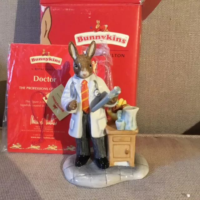 ROYAL DOULTON BUNNYKINS FIGURE  Doctor DB 381 boxed & Certificate Excellent Cond