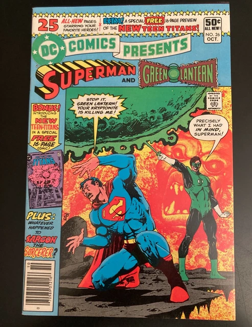 DC COMICS PRESENTS #26 Superman/GL *Key 1st New Teen Titans!* Newsstand! NM-/9.0