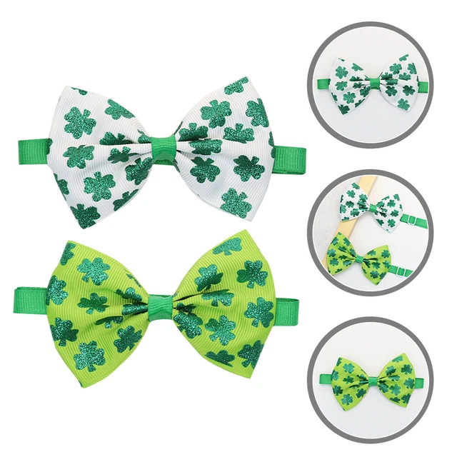 Collares de cinta de cuatro hojas para perro de vacaciones para perro corbata de arco ajustable
