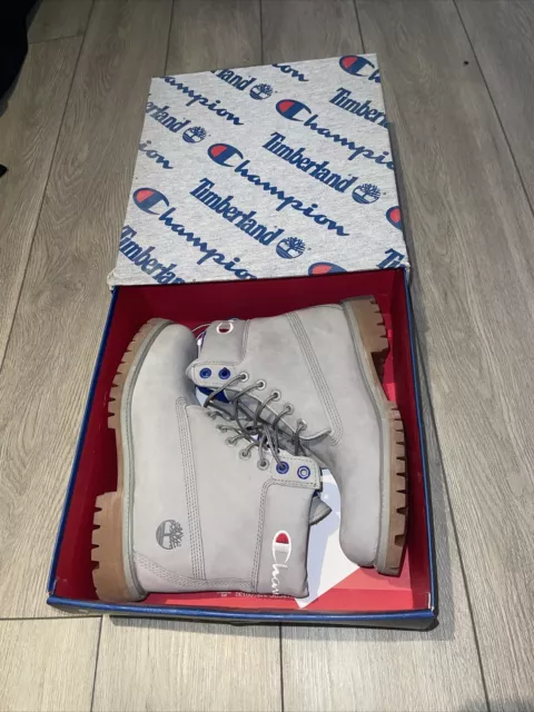 Grey timberland sales x champion