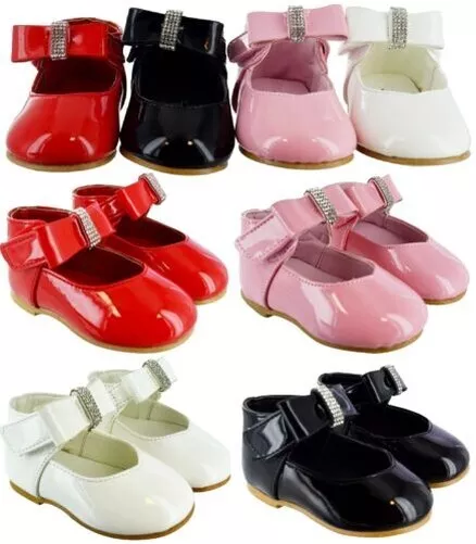 Enfants Filles Bébé Noeud Espagnol Mariage Fête Verni Nourrissons Chaussures