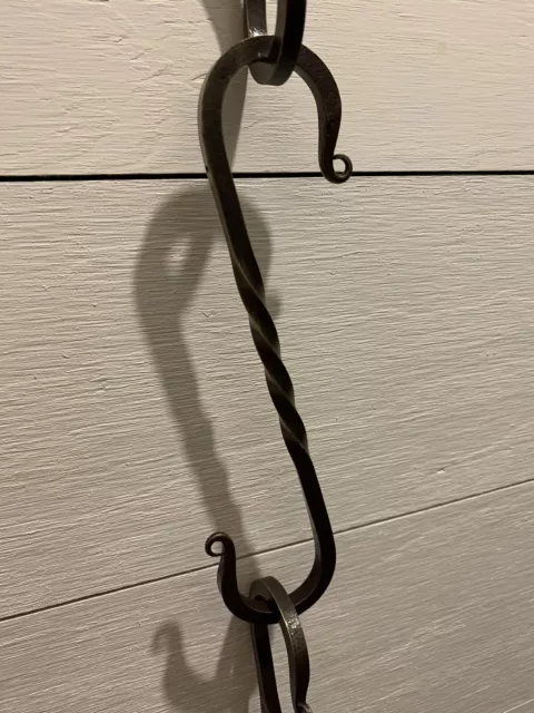 S Hooks Set of 2, 8 Inch hand forged blacksmith twisted s hook campfire pot 2