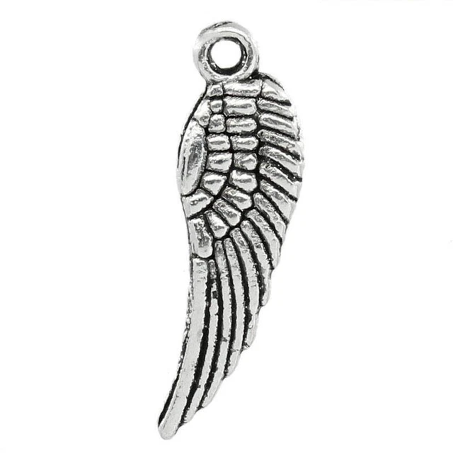 Bettel Anhänger Flügel klein Tibetan silber 17x5 mm, 10 Stück #w0006 BACATUS