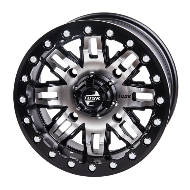 4/137 Tusk Teton Beadlock Wheel 15x7 5.0 + 2.0 Machined/Black For CAN-AM