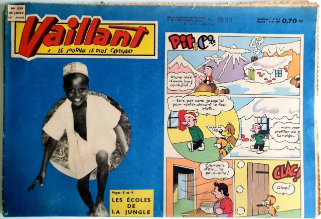 Vaillant Le Journal Le + Captivant N° 820 (29/01/1961) * Ex-Pif Gadget * [Tbe]