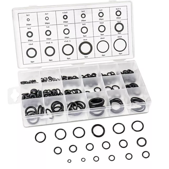 225 Pz Anelli Gomma Nitrile O-ring Accessori Assortimento Faccettatura HVAC