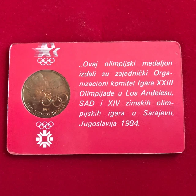 Autocollant Publicitaire Vintage Jeux Olympiques 1984 Sarajevo Los Angeles