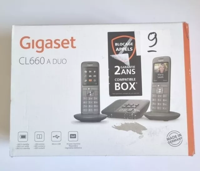 GIGASET CL660A Duo Téléphone Sans Fil DECT avec Répondeur Anthracite