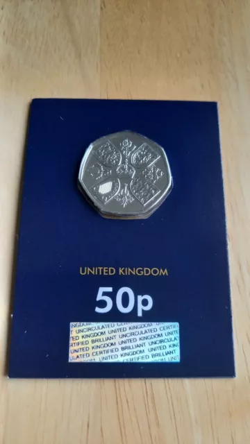 2022 King Charles III QE2 Memorial 50p Pence Coin Certified Brilliant UNC carded