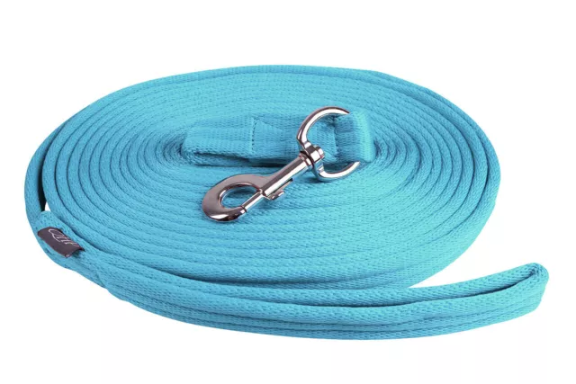 QHP Lunge Line Rein in Bag - Sky Blue QHP