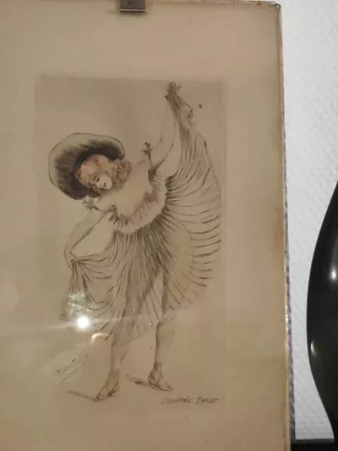 Ancien Tableau Aquarelle Signé " Robert-Kiss" ECCENTRIC DANCER.
