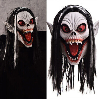 Halloween Fangs Vampire Monster Latex Mask Masquerade Party Horrifying Supplies