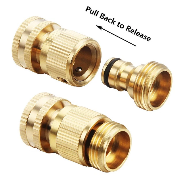 3/4" Garden Hose Quick Connect Water Hose Fit Brass Female Male Connector Set