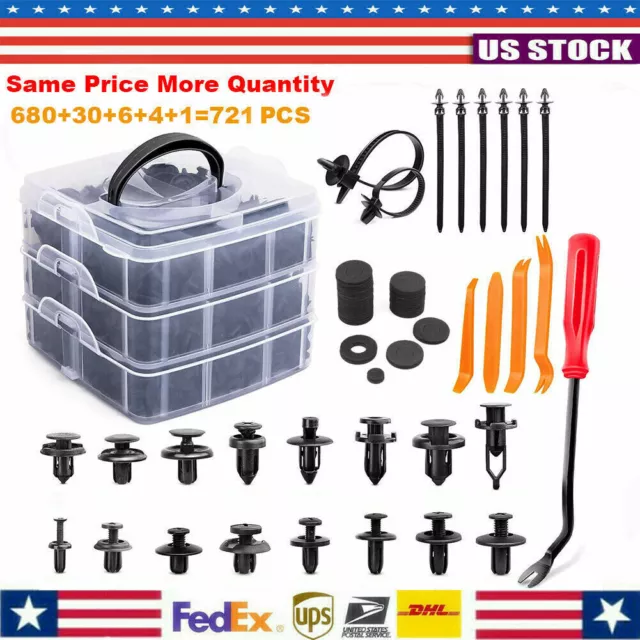 721X Car Retainer Clips Auto Fasteners Push Trim Clips Pin Rivet Bumper Kits