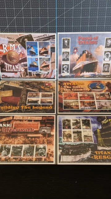 Estampillas de la colección postal del Titanic, conjunto de 6 hojas (1998)