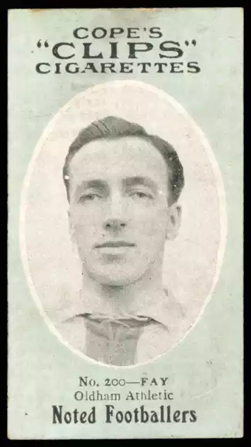 Cope Bros. - 'Noted Footballers (282)'  Fay (Oldham Athletic) (c1910)