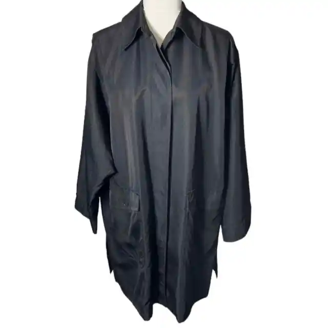 Weekend MaxMara Poncho Trench Coat Rain Jacket 8 Black