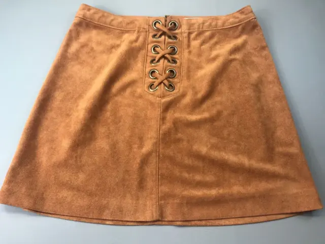 BCBGeneration Skirt Women Size 6 Faux Suede Brown Mini Skirt
