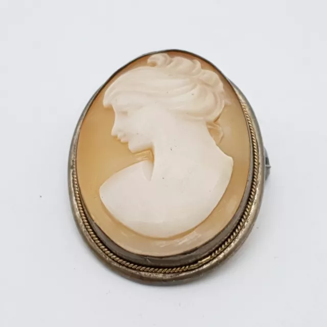 Gemme 800 Silber Anhänger/Brosche - Shell Cameo -  (218) 3