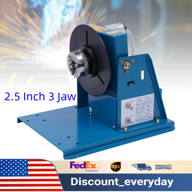 2.5 Inch 3 Jaw Rotary Welding Positioner Turntable Solder Positioner Bench Chuck
