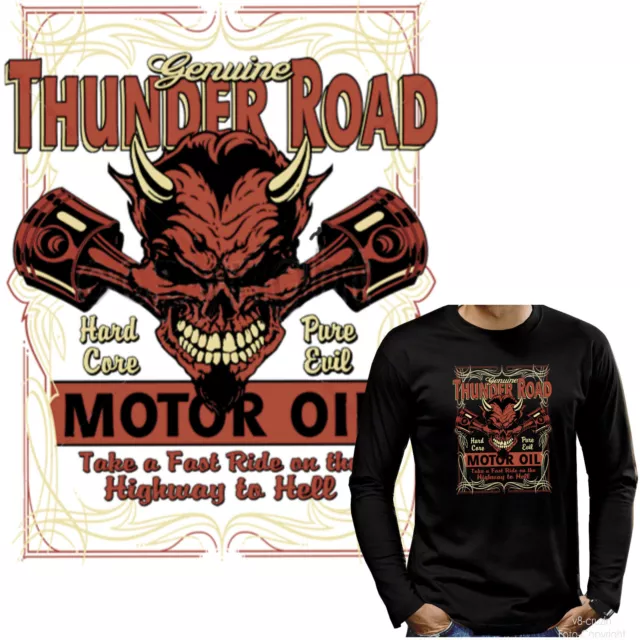 Auto T-Shirt Langarm Hot Rod Racing Service Shop Biker Rockabilly  *1238 bl LS