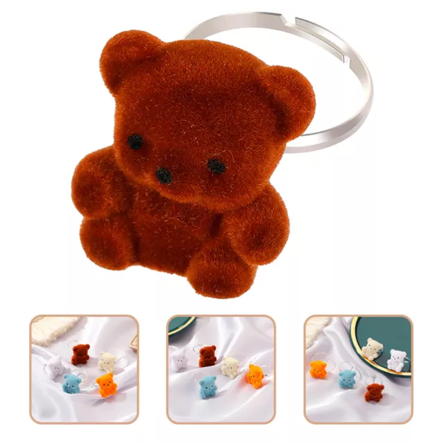 Aesthetic Jewelry Kawaii Rings for Girls Plush Animals Open Teen to