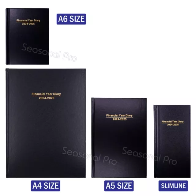 2024 2025 Financial Year Diary Hard Cover Week To View / Day To View A4 A5 A6 AU 3