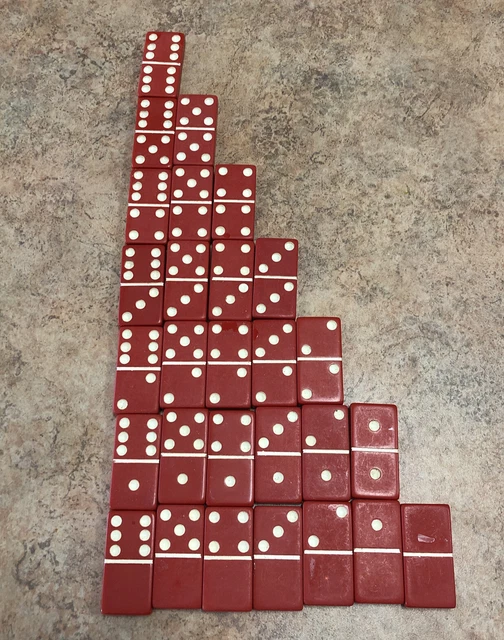 Vintage 1950-60's Dominoes Red Set of 28 Bakelite?