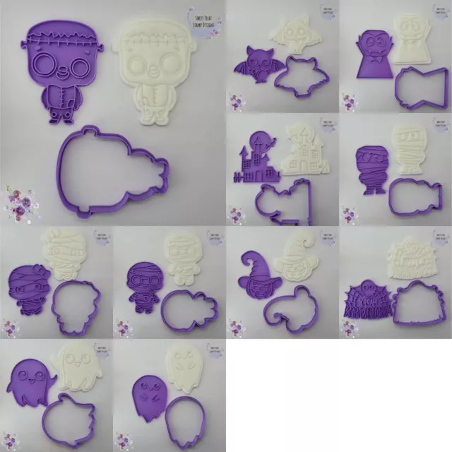 Halloween Cookie Cutter Biscuit Cutter with Fondant Stamp