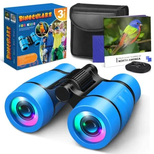 Toys for 3-8 Year Old Boys LET'S GO Binoculars for Kids with Bird Watching Ma...