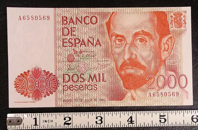 1980 Spain 2000 Pesetas banknote P-159 UNCIRCULATED #12717