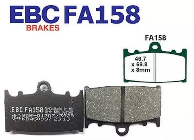 EBC Bremsbeläge Bremsklötze FA158 VORN für Suzuki GSXR 750 Y/K1/K2/K3 00-03